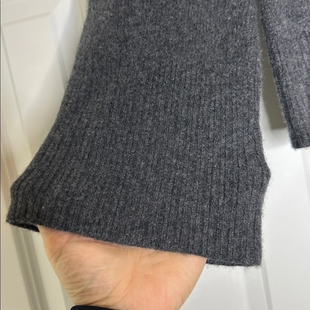 JCrew Milano cinched-waist cardigan, charcoal SzSmall